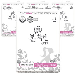 유기농본 착한 팬티라이너, 4개, 28개입, 롱