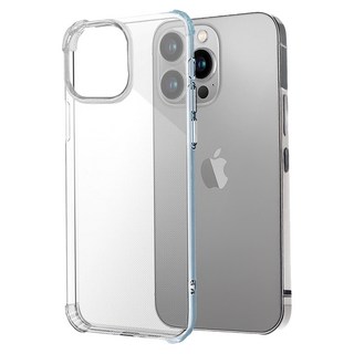 Timo 四角防摔矽膠手機保護殼, 升級保護, 三重保護, TPU材質, iPhone 14 Pro, 透明