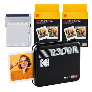 코닥 미니 3 레트로 포토프린터 + 카트리지 68매 번들, P300R, 블랙