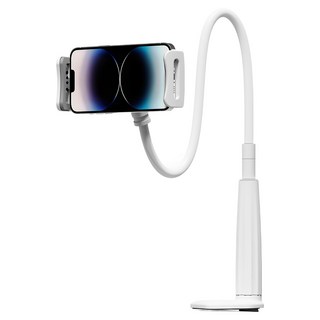 누아트 태블릿 스마트폰 침대 자바라 거치대, JABARA-110, 화이트, 1개
