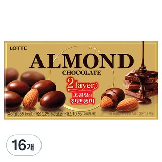 롯데웰푸드 아몬드 초코볼, 46g, 16개
