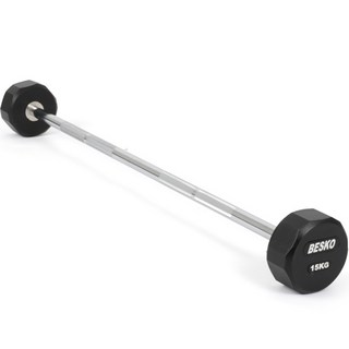아리프 12각 우레탄 고정 바벨 직선바, 15kg, 블랙, 1개