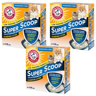 ARM&HAMMER 超凝結貓砂, 無香味, 99%低粉塵, 超強凝結力, 易於清潔, 6.35kg, 3盒