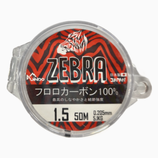 JiNDO ZEBRA 斑馬 100% 碳纖釣線 1.5號 50M, 50m x 0.205mm, 1捲