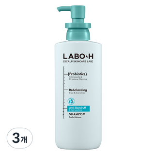 라보에이치 댄드 러프 클리닉 비듬 두피 각질 케어 약산성 샴푸, 3개, 400ml