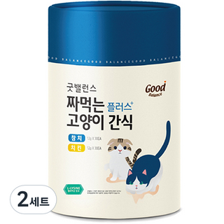 굿밸런스 고양이 짜먹는 간식 플러스 60p, 혼합맛(참치/치킨), 720g, 2개
