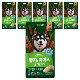 풀무원아미오 강아지 자연담은 간식 육포 유산균 PLUS, 닭가슴살, 50g, 6개