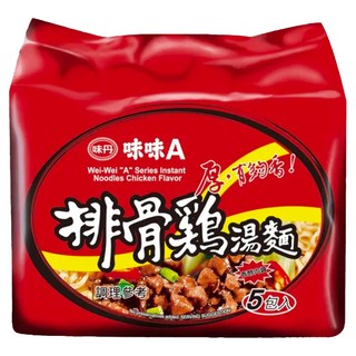 味丹 味味A 排骨雞湯麵 90g, 5包