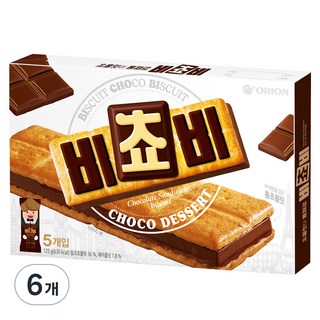 오리온 비쵸비 비스켓 5p, 125g, 6개 대표 이미지 - 초코과자 추천
