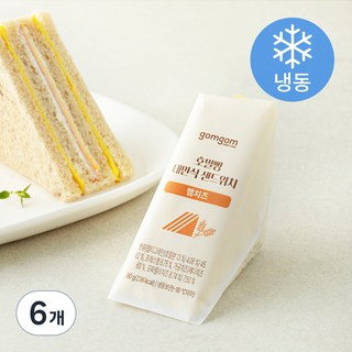 곰곰 호밀빵 대만식 샌드위치 햄치즈 (냉동), 80g, 1개입, 6개