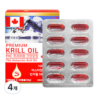 FHC 프리미엄 크릴오일 30g, 30정, 4개
