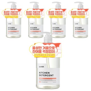 라비킷 주방세제 자몽향, 750ml, 5개