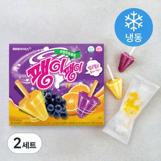 해태 팽이팽이 오렌지 10개입 + 포도 10개입 세트 (냉동), 14ml, 20개입, 2개