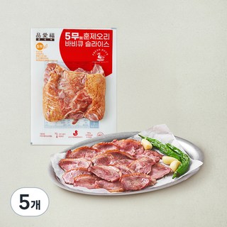 품애복 5무 훈제오리 바비큐 슬라이스, 500g, 5개