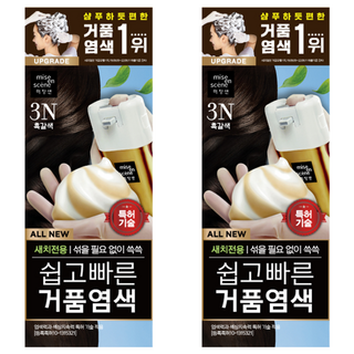 미쟝센 올 뉴 쉽고 빠른 거품 염모제, 3N흑갈색, 2개