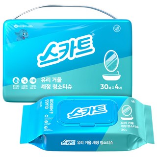 스카트 유리 거울 세정 청소티슈 4개 상품 이미지