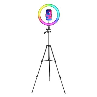 조이트론 RGB 링 라이트 조명 30cm + 휴대폰 홀더 삼각대 세트, 1세트, LD50(링 라이트)