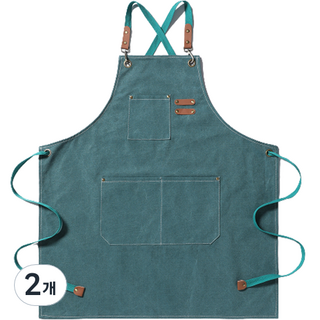 LYDCompany 캔버스 데님 앞치마, 에메랄드, 2개