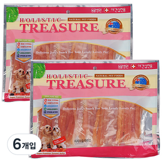 트레져 강아지용 사사미 포장지 랜덤 발송, 젤리 사사미 슬라이스, 400g, 6개