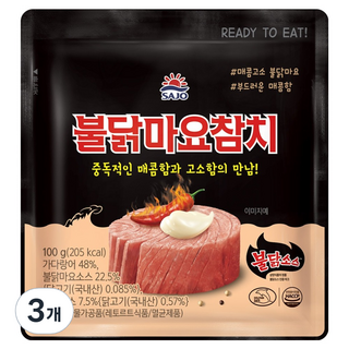 사조 불닭마요참치 파우치, 100g, 3개
