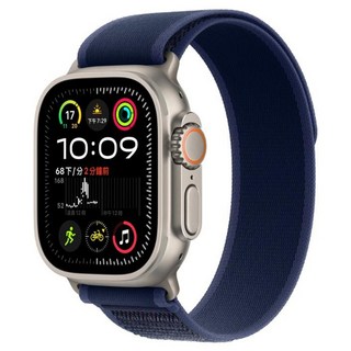 Apple Watch 錶殼 M/L(49mm) 2024 LTE 原廠保固, 49mm, 鈦金屬原色錶殼 + 藍色越野錶環, GPS + Cellular