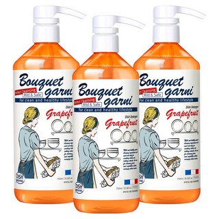 BOUQUET GARNI 植萃蔬果碗盤洗潔液 葡萄柚香, 750ml, 3瓶
