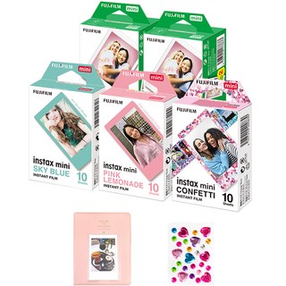 instax 拍立得 拍立得底片組合 空白底片 40入+五彩繽紛 10入+天藍色 10入+ 粉紅色 10入, 單品, 1套