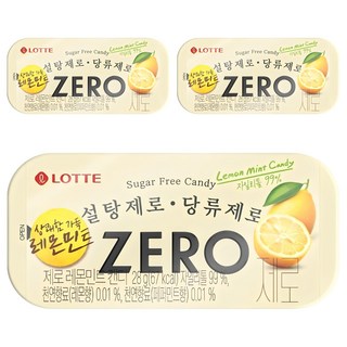 롯데제로 레몬민트 캔디, 3개, 28g