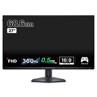 델 4K FHD 에일리언웨어 180Hz 360Hz 0.5ms IPS 듀얼 해상도 게이밍 모니터, AW2725Q