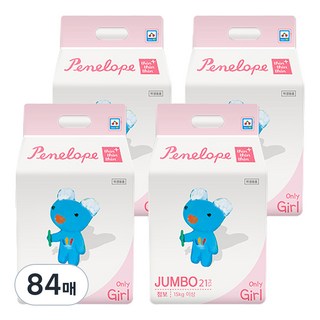페넬로페 씬씬씬 플러스 팬티형 기저귀 여아용, 7단계, 84매