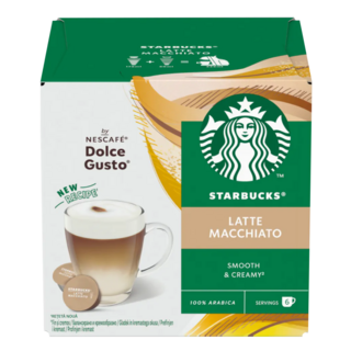 STARBUCKS 星巴克 拿鐵咖啡膠囊 咖啡膠囊5.5g 6顆 + 牛奶膠囊16g 6顆, 21.5g, 12顆, 1盒