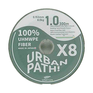 Urban Lure 城市路亞 URBAN PATH X8 日本製雙塗層PE釣魚線 - 100% UHMPE纖維 八股編織, 300m, 1個
