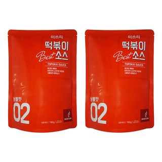 미쓰리 떡볶이소스 02 보통맛, 780g, 2개