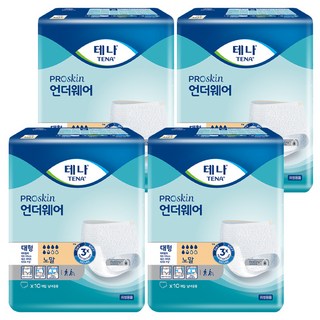 테나 남녀공용 언더웨어 노말 성인기저귀, 대형, 10개입, 4개