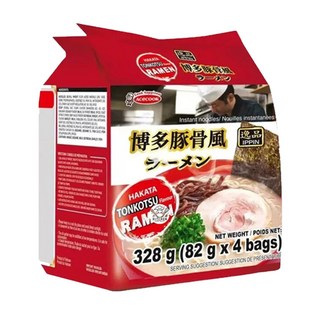 AceCOOK 博多豚骨風味袋麵, 濃郁湯底, 正宗風味, 宵夜或正餐的理想選擇, 4包
