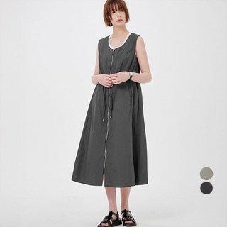 ELLE PARIS 여성용 허리 스트링 아노락 집업 원피스