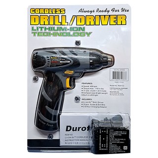 DUROFIX 8V鋰電池電鑽, 輕巧LED照明, 多段扭力調節, 無線設計, 多種鑽頭起子頭, 1入