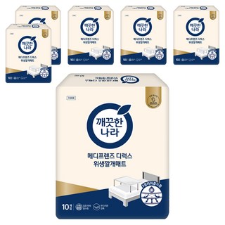 메디프렌즈 디럭스 위생 깔개매트, 6개, 10개입, 600 x 750 mm