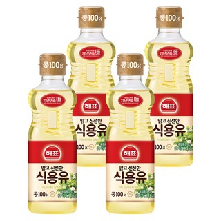 해표 콩기름 식용유, 500ml, 4개