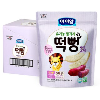 일동후디스 아이얌 유기농 쌀과자 떡뻥, 고구마맛, 30g, 6개