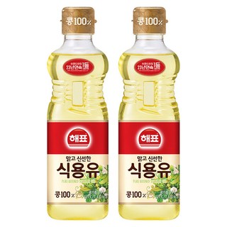 해표 식용유, 900ml, 2개