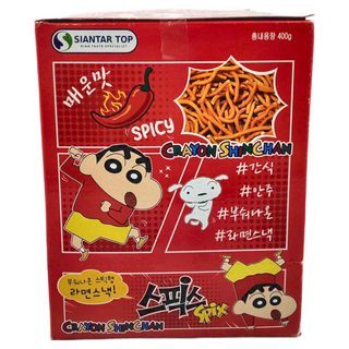 Spix 搖搖香脆點心麵 辣味 蠟筆小新版 Set, 超強正宗小雞麵帝王Enaak公司不沾手長條包裝點心麵, 20g, 20包