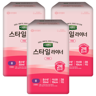 디펜드 여성용 스타일 라이너 성인기저귀 무향, 롱, 28개입, 3개