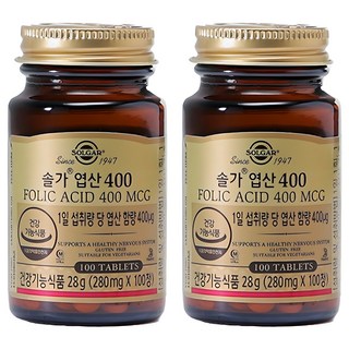 솔가 엽산 400, 100정, 2개