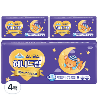 스너글스 허니드림 팬티형 기저귀 남녀공용, 점보형(2XL), 384매