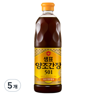 샘표 양조간장 501, 860ml, 5병 세트 샘표간장501 샘표 양조간장 501, 860ml, 5병 세트 샘표간장501
