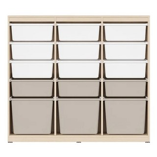 한샘 샘키즈 수납장 1305 모던 방문설치, 몸통(라이트메이플), 박스(화이트+웜그레이), 5단