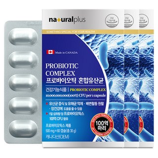 내츄럴플러스 프로바이오틱 혼합유산균, 60정, 3개