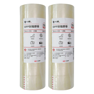 包大師 特黏經濟款OPP封箱膠帶,48mm x 45m 6捲裝,韌性強不易斷裂,水性丙烯酸膠,持久黏性,高透明BOPP材質, 12捲