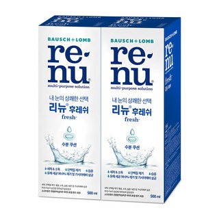 리뉴 후레쉬 렌즈 세정액 500ml, 2개